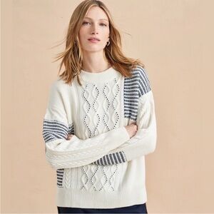 Patchwork Cable Sweater in XS